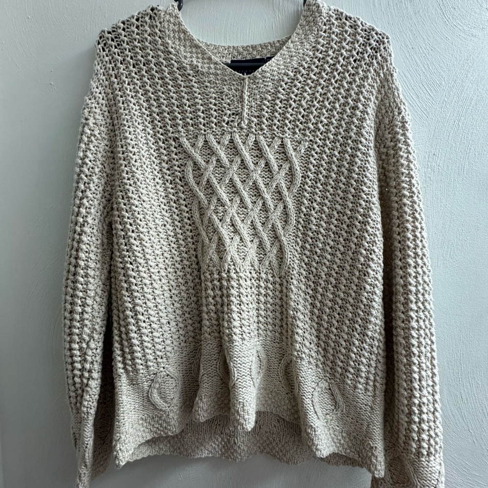 Liz Claiborne Textured Knit Sweater - Cream